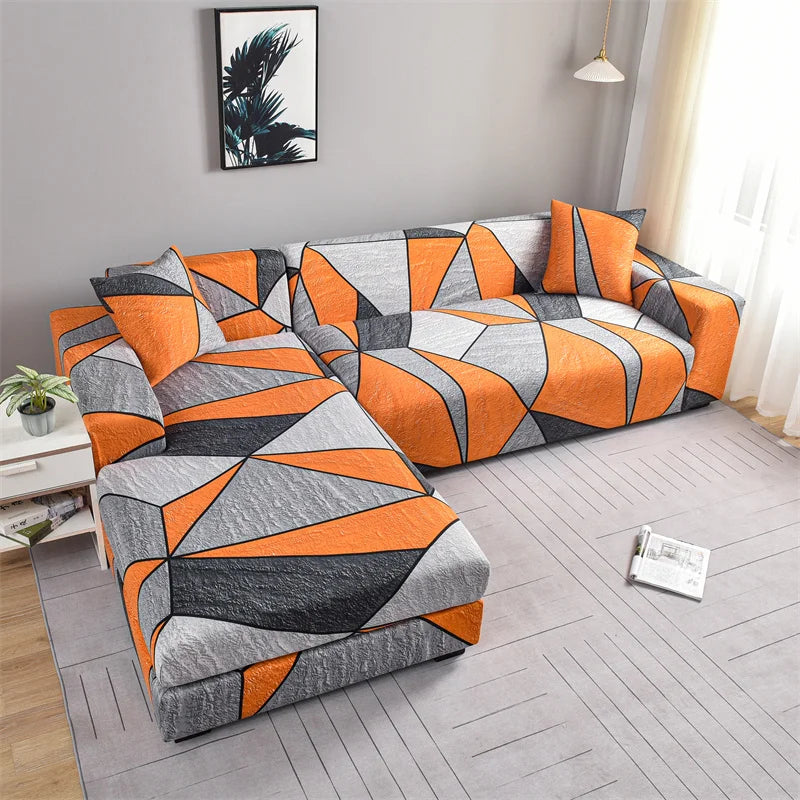 new style printed L shape sofa covers for living room sofa protector anti-dust elastic stretch covers for corner sofa cover