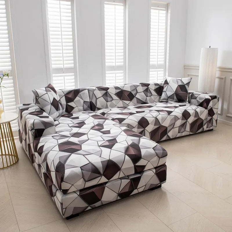new style printed L shape sofa covers for living room sofa protector anti-dust elastic stretch covers for corner sofa cover