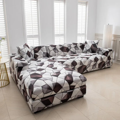 new style printed L shape sofa covers for living room sofa protector anti-dust elastic stretch covers for corner sofa cover