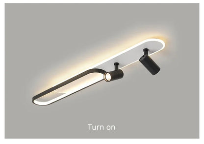Minimalist LED Ceiling Light Long Strip Dining Room Track Spotlights Bedroom Hall Corridor Lamps for Lobby Lighting