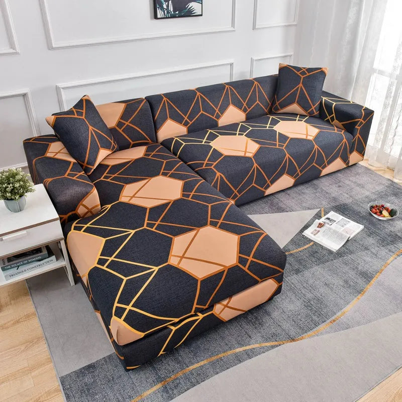 new style printed L shape sofa covers for living room sofa protector anti-dust elastic stretch covers for corner sofa cover