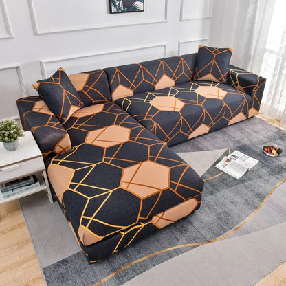 new style printed L shape sofa covers for living room sofa protector anti-dust elastic stretch covers for corner sofa cover