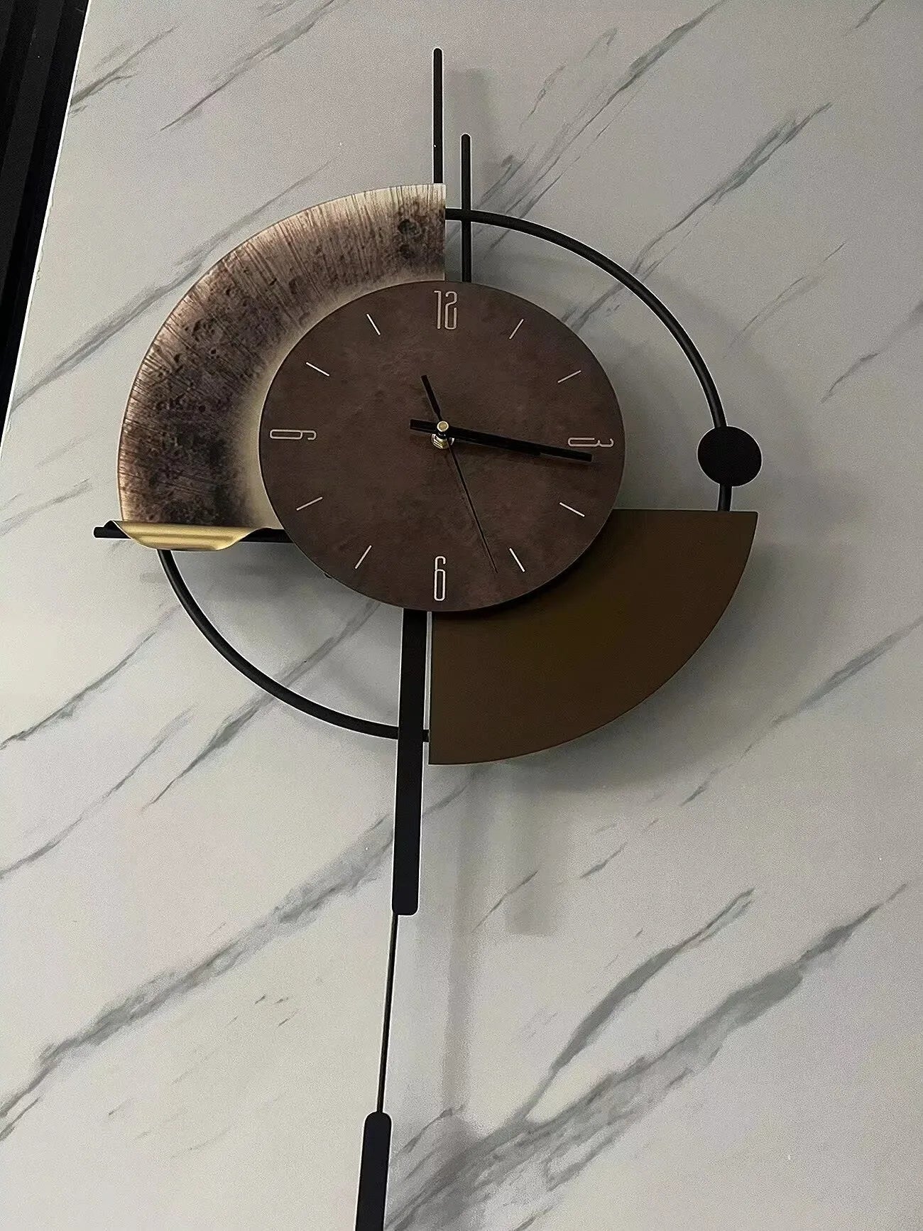 Living Room Wall-mounted Clock TV Background Wall Decoration Porch Wall Clocks with LED Light Home Decoration