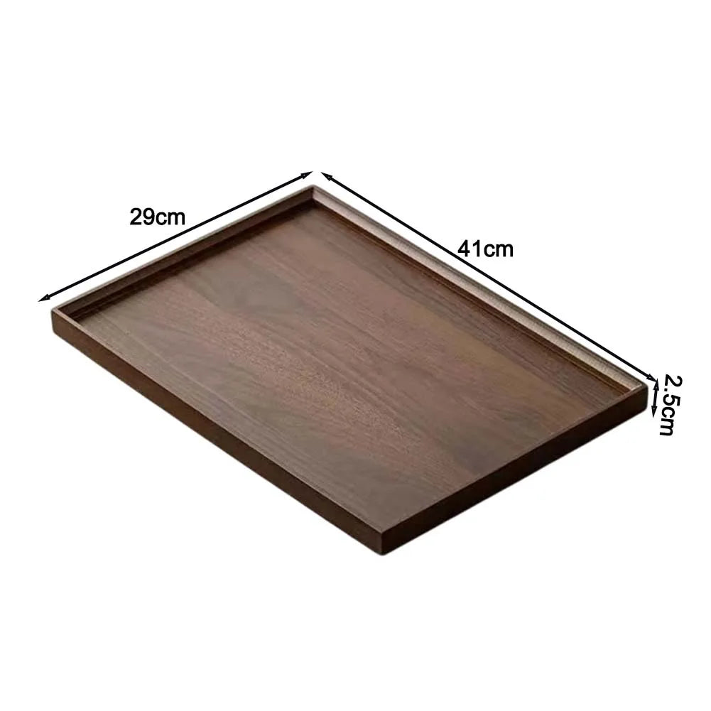 1pc Rectangular Wooden Serving Tray Dust-resistant Portable Tray Tableware Food Tray Home For Kitchen Dining Party Tea Bar Tray