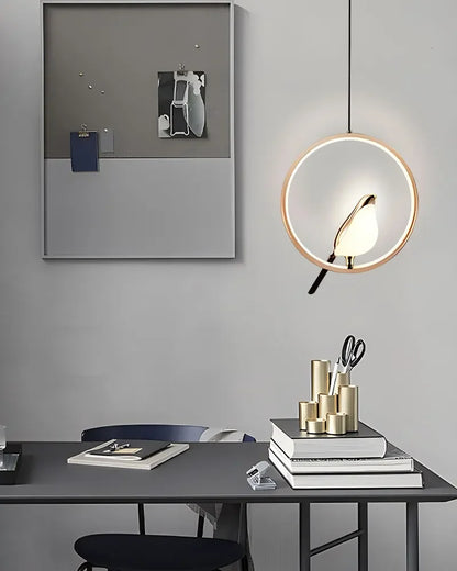 Magpie Pendant Lamp LED Living Room Bedroom Minimalist Elliptical Bedside Chandelier Restaurant Kitchen Circular Lighting Decor