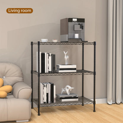 3/4/5 Tier Heavy Duty Shelving Units, Adjustable Metal Wire Storage Rack for Kitchen Garage Pantry Living Room Warehouse