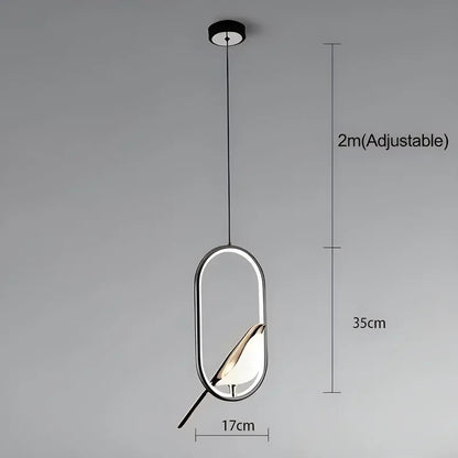 Magpie Pendant Lamp LED Living Room Bedroom Minimalist Elliptical Bedside Chandelier Restaurant Kitchen Circular Lighting Decor