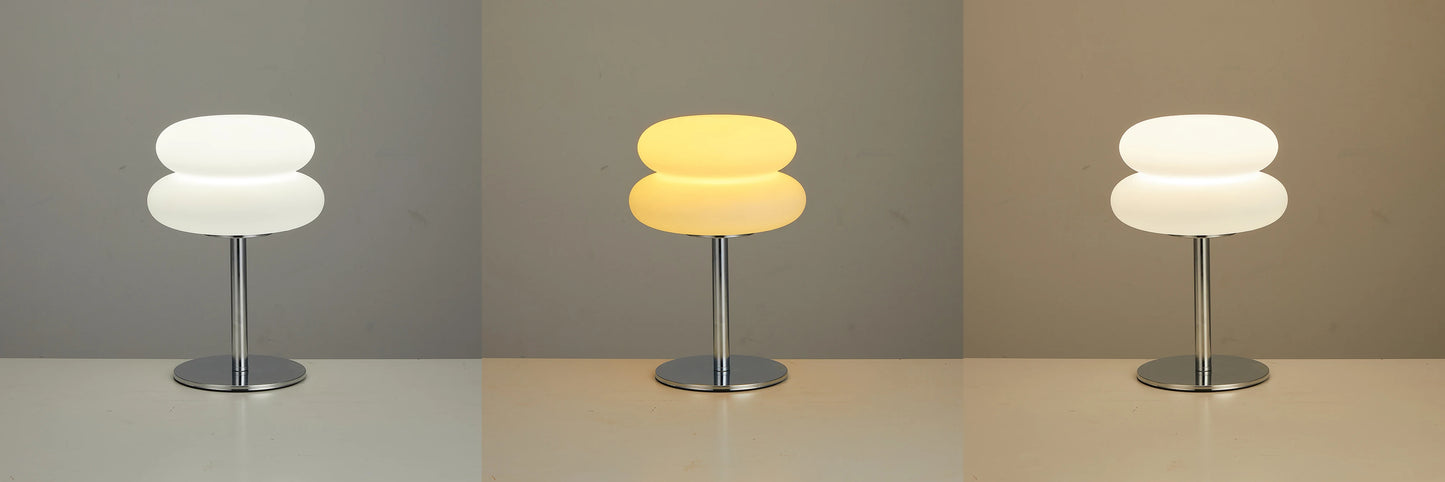 Bedroom bedside lamp creamy style table lamp USB plug tri color dimming living room study atmosphere light