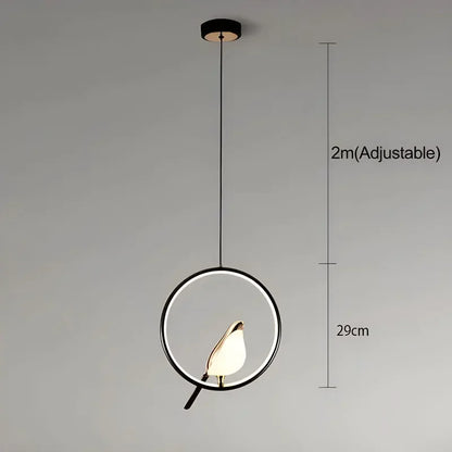 Magpie Pendant Lamp LED Living Room Bedroom Minimalist Elliptical Bedside Chandelier Restaurant Kitchen Circular Lighting Decor