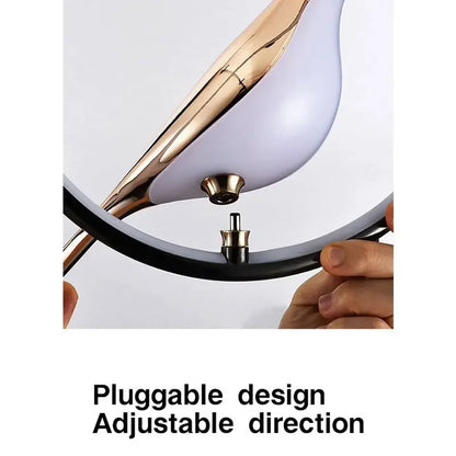 Magpie Pendant Lamp LED Living Room Bedroom Minimalist Elliptical Bedside Chandelier Restaurant Kitchen Circular Lighting Decor