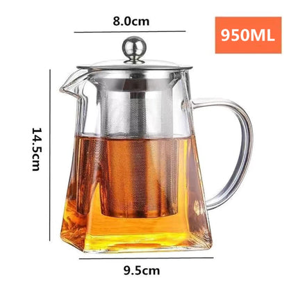 Heat Resistant Glass Teapot with Infuser Tea Kettle Tea Set Samovar Teaware For Loose Tea Home Kitchen Dining Bar