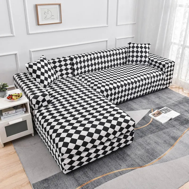 new style printed L shape sofa covers for living room sofa protector anti-dust elastic stretch covers for corner sofa cover