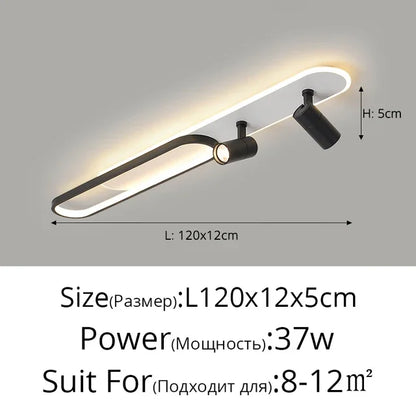 Minimalist LED Ceiling Light Long Strip Dining Room Track Spotlights Bedroom Hall Corridor Lamps for Lobby Lighting