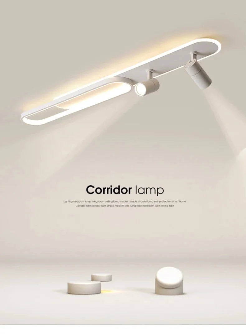 Minimalist LED Ceiling Light Long Strip Dining Room Track Spotlights Bedroom Hall Corridor Lamps for Lobby Lighting