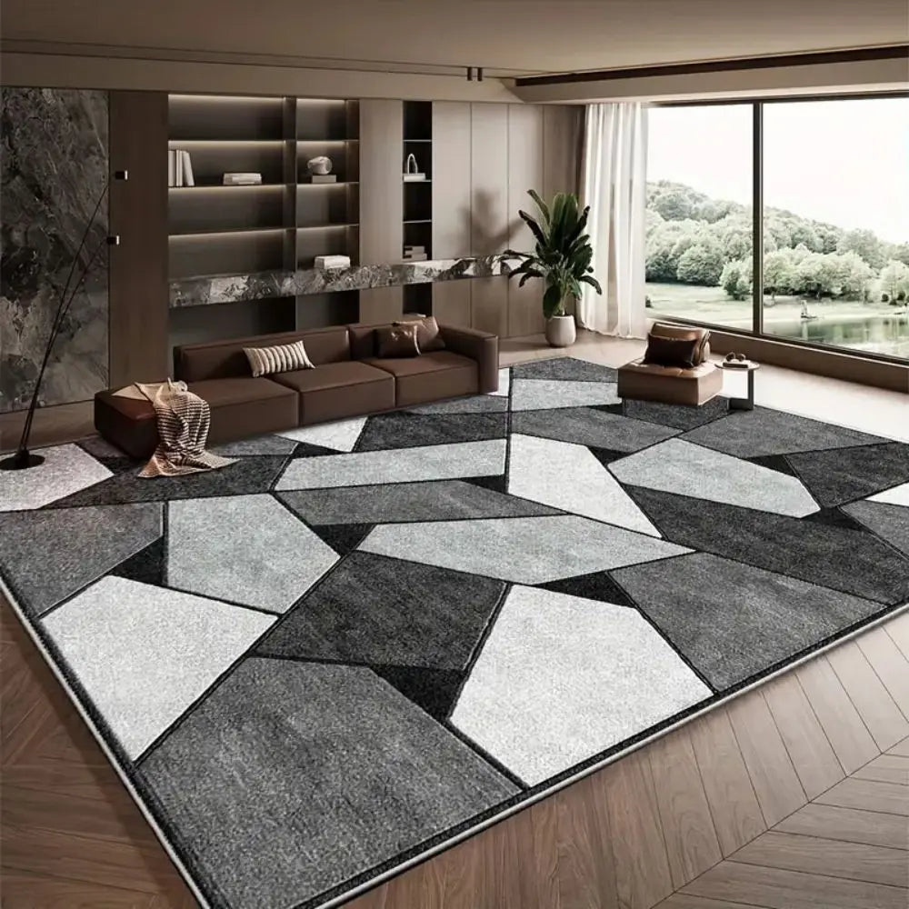 VIKAMA Modern Geometry Large Area Carpet for Living Room and Bedroom Floor Mat Anti-Slip Indoor Area Carpet Home Decoration