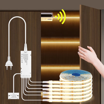8mm Under Cabinet COB LED Strip Light Smart Door Sensor Switch for Bookcase Showcase Wardrobe  Closet Lighting Decor 1m-5m
