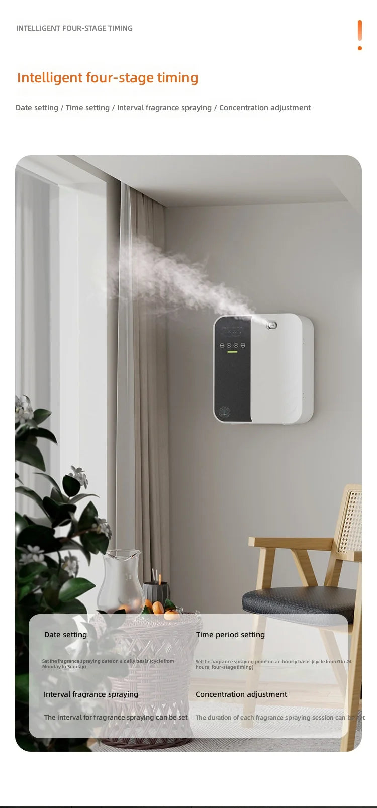Aromatherapy Diffuser Automatic Fragrance Dispenser Home & Hotel Use Deodorizing Essential Oil Diffuser Mobile Control