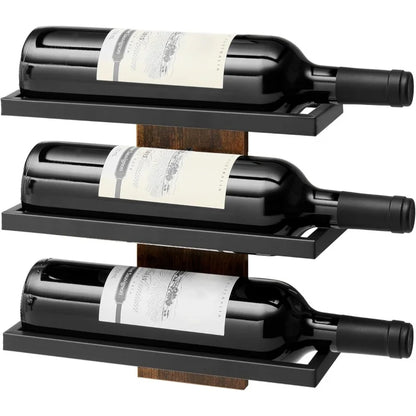 3-Tier Wall Mount Wine Rack,Wall Mounted Wine Bottle Racks for Display and Storage,Hanging Bottle Holder,for Living,Dining Room