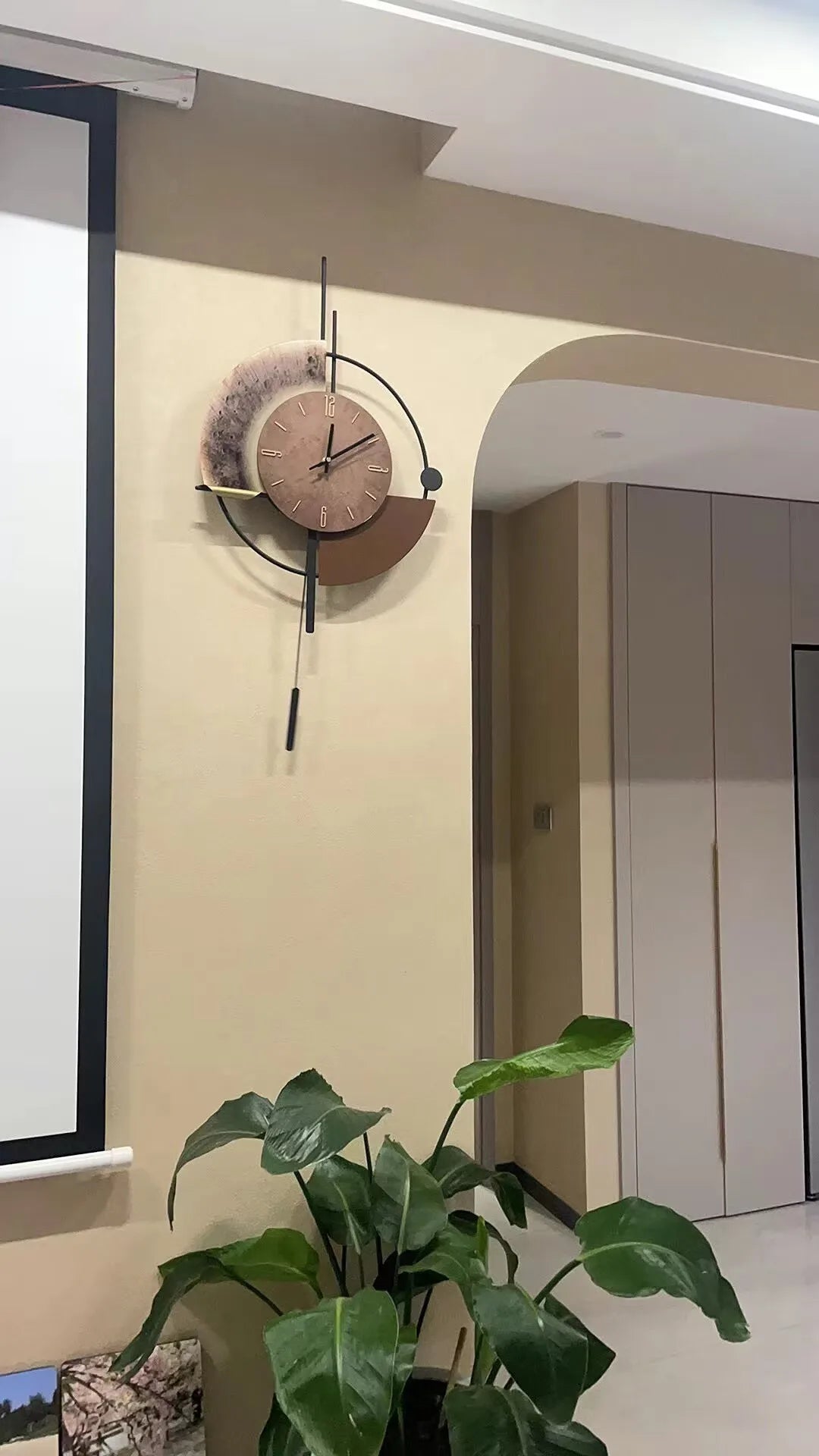 Living Room Wall-mounted Clock TV Background Wall Decoration Porch Wall Clocks with LED Light Home Decoration