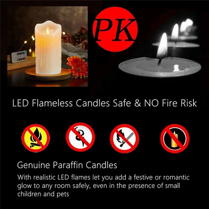 LED Candles, Flickering Flameless Candles,Rechargeable Candle, Real Wax Candles with Remote Control,12.5cm