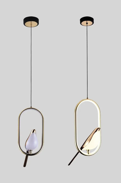 Magpie Pendant Lamp LED Living Room Bedroom Minimalist Elliptical Bedside Chandelier Restaurant Kitchen Circular Lighting Decor