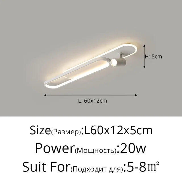 Minimalist LED Ceiling Light Long Strip Dining Room Track Spotlights Bedroom Hall Corridor Lamps for Lobby Lighting