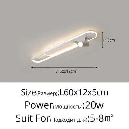 Minimalist LED Ceiling Light Long Strip Dining Room Track Spotlights Bedroom Hall Corridor Lamps for Lobby Lighting