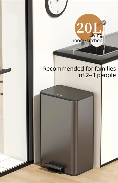Kitchen Bin Large Large Capacity New Household Living Room Light Luxury High-grade Stainless Steel Italian Style Furniture