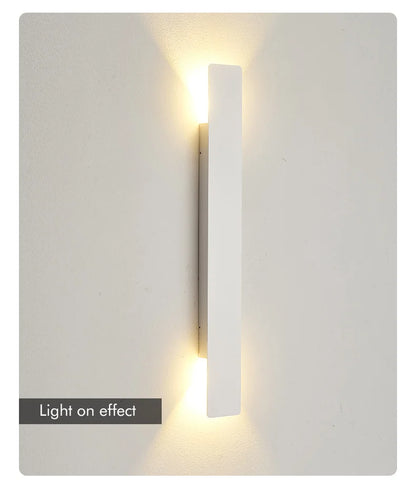 Outdoor Waterproof Wall Lamps Strip Aluminum Wall Lights 18W LED Black Wall Lamp Bedroom Exterior Outdoor Lighting Fixtures