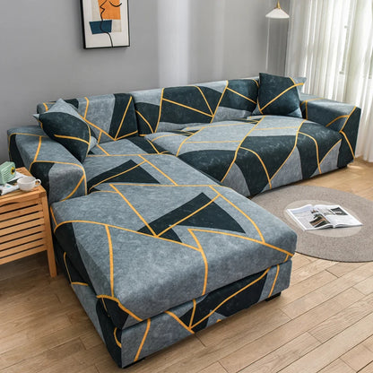 new style printed L shape sofa covers for living room sofa protector anti-dust elastic stretch covers for corner sofa cover