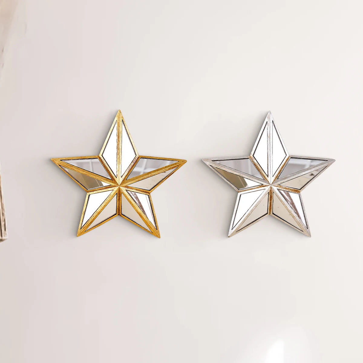 1PC, retro five-pointed star resin material glass mirror wall decoration hanging