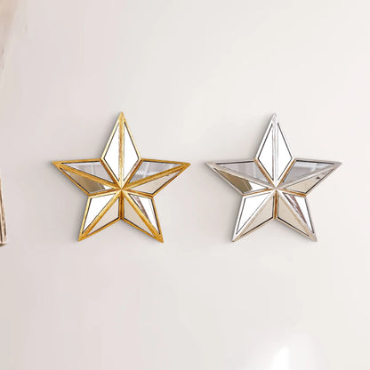 1PC, retro five-pointed star resin material glass mirror wall decoration hanging