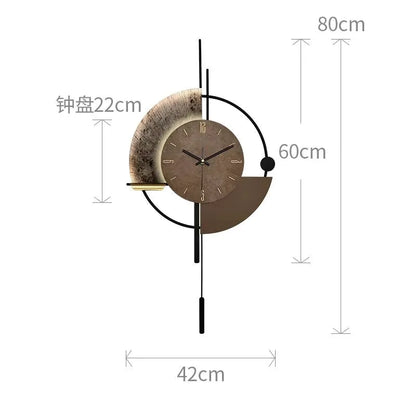 Living Room Wall-mounted Clock TV Background Wall Decoration Porch Wall Clocks with LED Light Home Decoration
