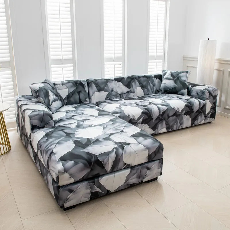 new style printed L shape sofa covers for living room sofa protector anti-dust elastic stretch covers for corner sofa cover