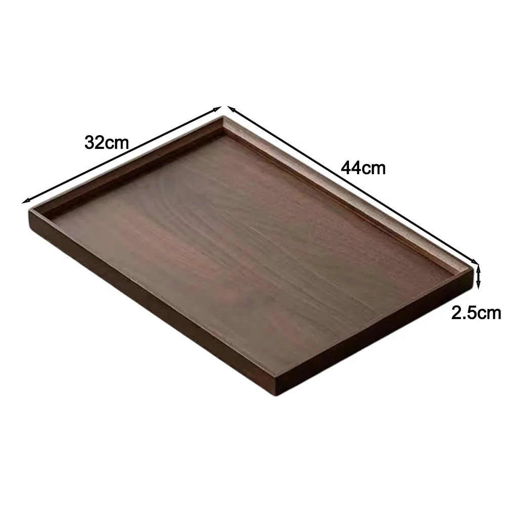 1pc Rectangular Wooden Serving Tray Dust-resistant Portable Tray Tableware Food Tray Home For Kitchen Dining Party Tea Bar Tray