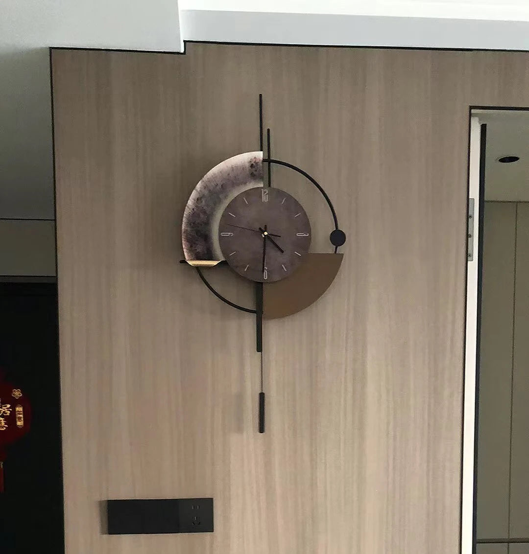 Living Room Wall-mounted Clock TV Background Wall Decoration Porch Wall Clocks with LED Light Home Decoration
