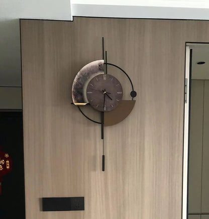 Living Room Wall-mounted Clock TV Background Wall Decoration Porch Wall Clocks with LED Light Home Decoration