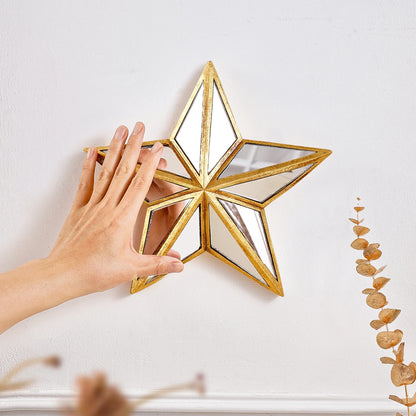 1PC, retro five-pointed star resin material glass mirror wall decoration hanging