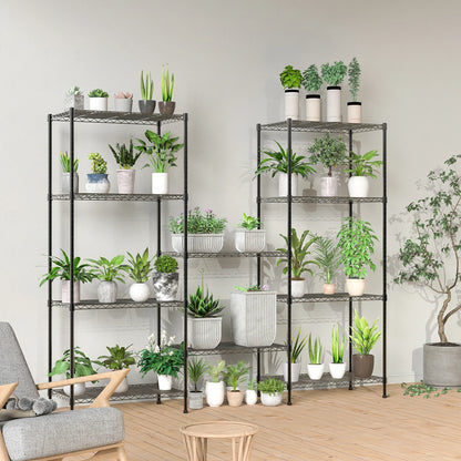 3/4/5 Tier Heavy Duty Shelving Units, Adjustable Metal Wire Storage Rack for Kitchen Garage Pantry Living Room Warehouse