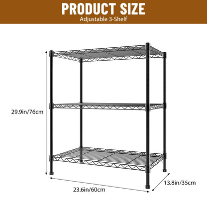 3/4/5 Tier Heavy Duty Shelving Units, Adjustable Metal Wire Storage Rack for Kitchen Garage Pantry Living Room Warehouse