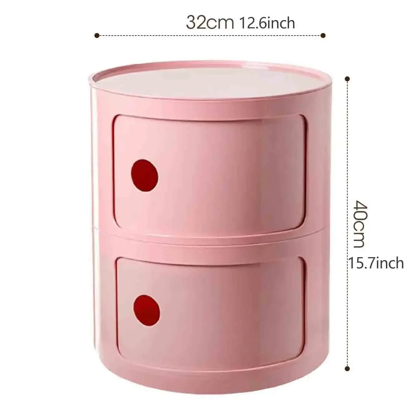 Bedside Table with Drawers Small Round Side Table Storage Cabinet Plastic Side Cabinet Nightstand for Bedroom Living Room