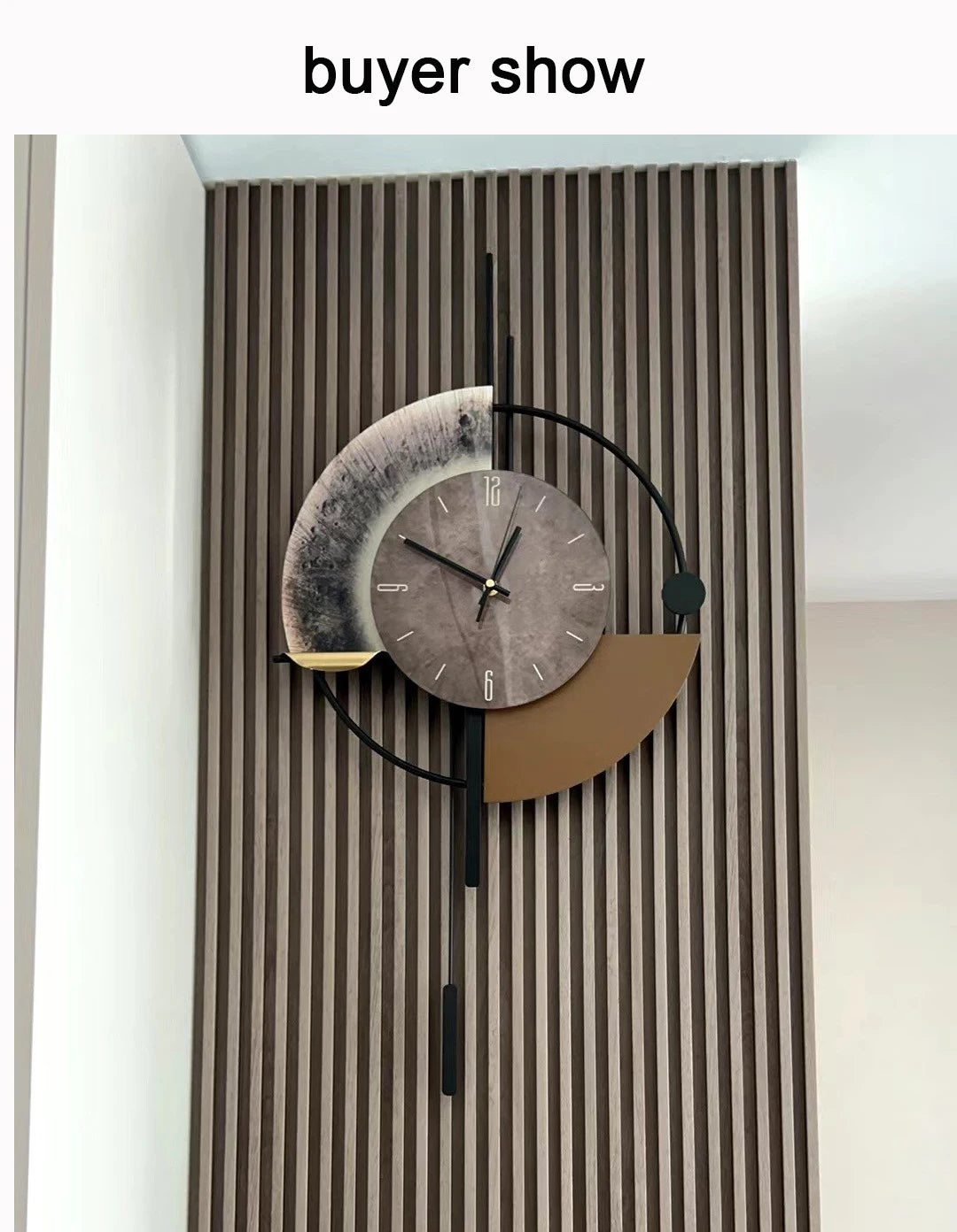 Living Room Wall-mounted Clock TV Background Wall Decoration Porch Wall Clocks with LED Light Home Decoration