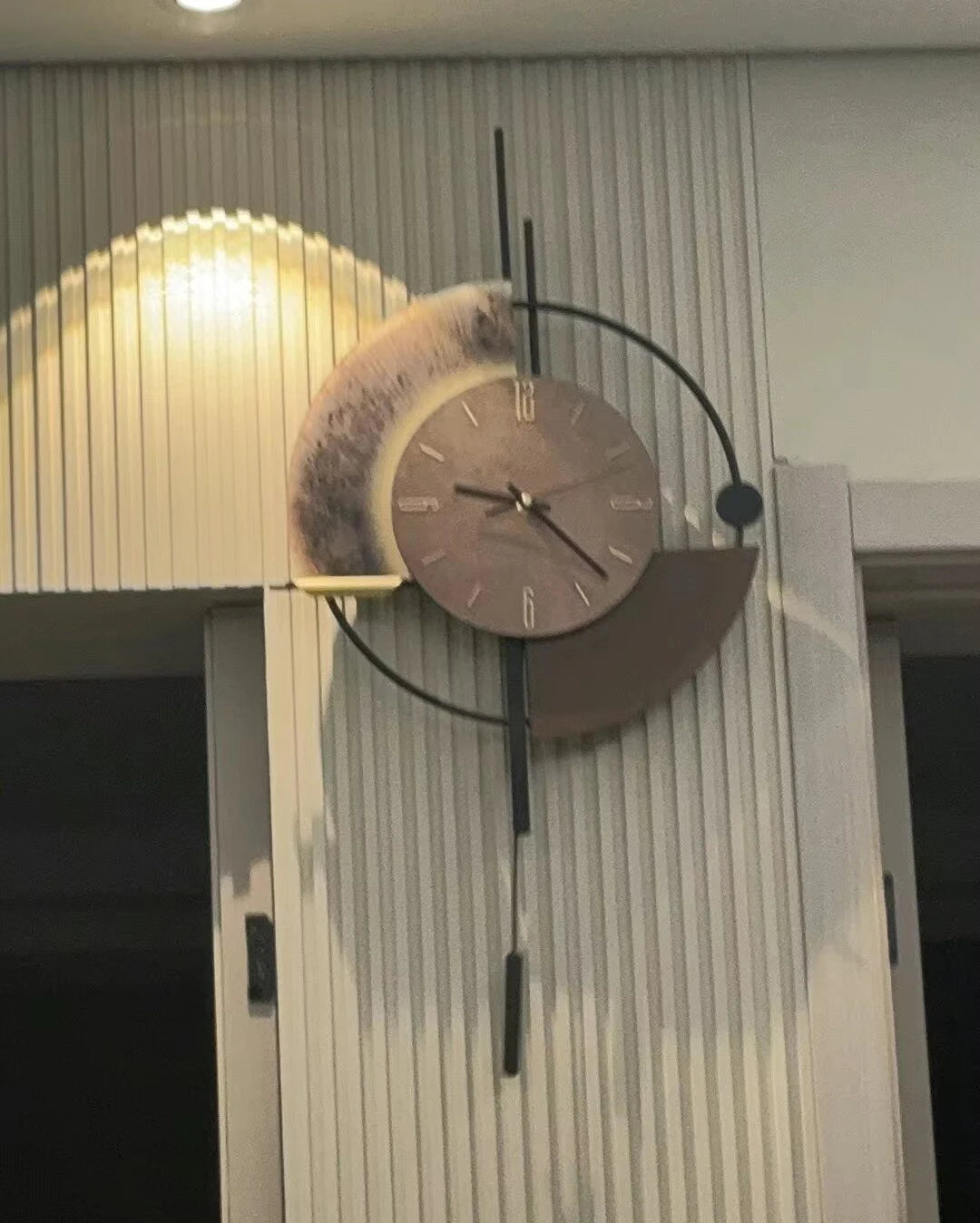 Living Room Wall-mounted Clock TV Background Wall Decoration Porch Wall Clocks with LED Light Home Decoration