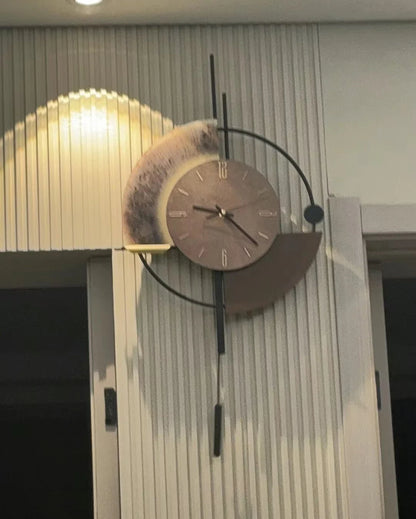 Living Room Wall-mounted Clock TV Background Wall Decoration Porch Wall Clocks with LED Light Home Decoration
