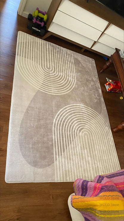 Persian-Style Floor Mat Classical Living Room Large Size Non-Slip Carpet Floor Bedroom and Living Room Lounge Rug Easy Clean