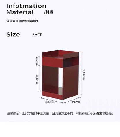 Recessed bedroom and living room bedside table storage cabinet multi-functional bedside cabinet storage unit with wheels