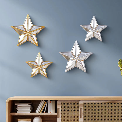1PC, retro five-pointed star resin material glass mirror wall decoration hanging