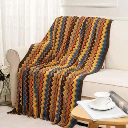 Bohemian Knitted Throw Blankets with Tassels Blankets for Bed Sofa Decorative Blanket Soft Warm Blanket Bedspread Home Decor