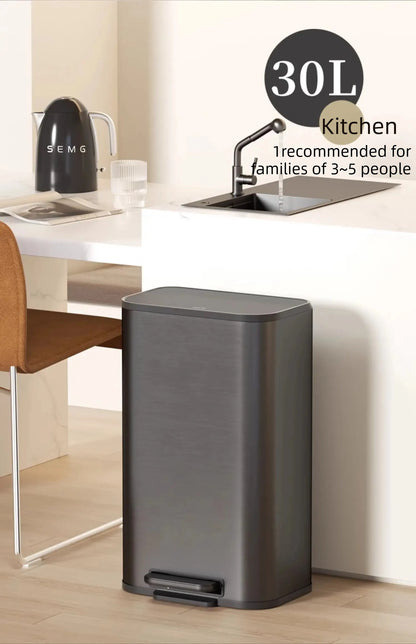 Kitchen Bin Large Large Capacity New Household Living Room Light Luxury High-grade Stainless Steel Italian Style Furniture