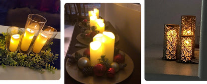 Flameless Flickering LED Candles Battery Operated for Wedding Birthday Party Romantic Ambience Home Decor Warm Light 3D Flame